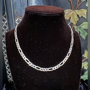 19.35 grams FIGARO CHAIN .925 STERLING SILVER 16” 5MM BRAND NEW